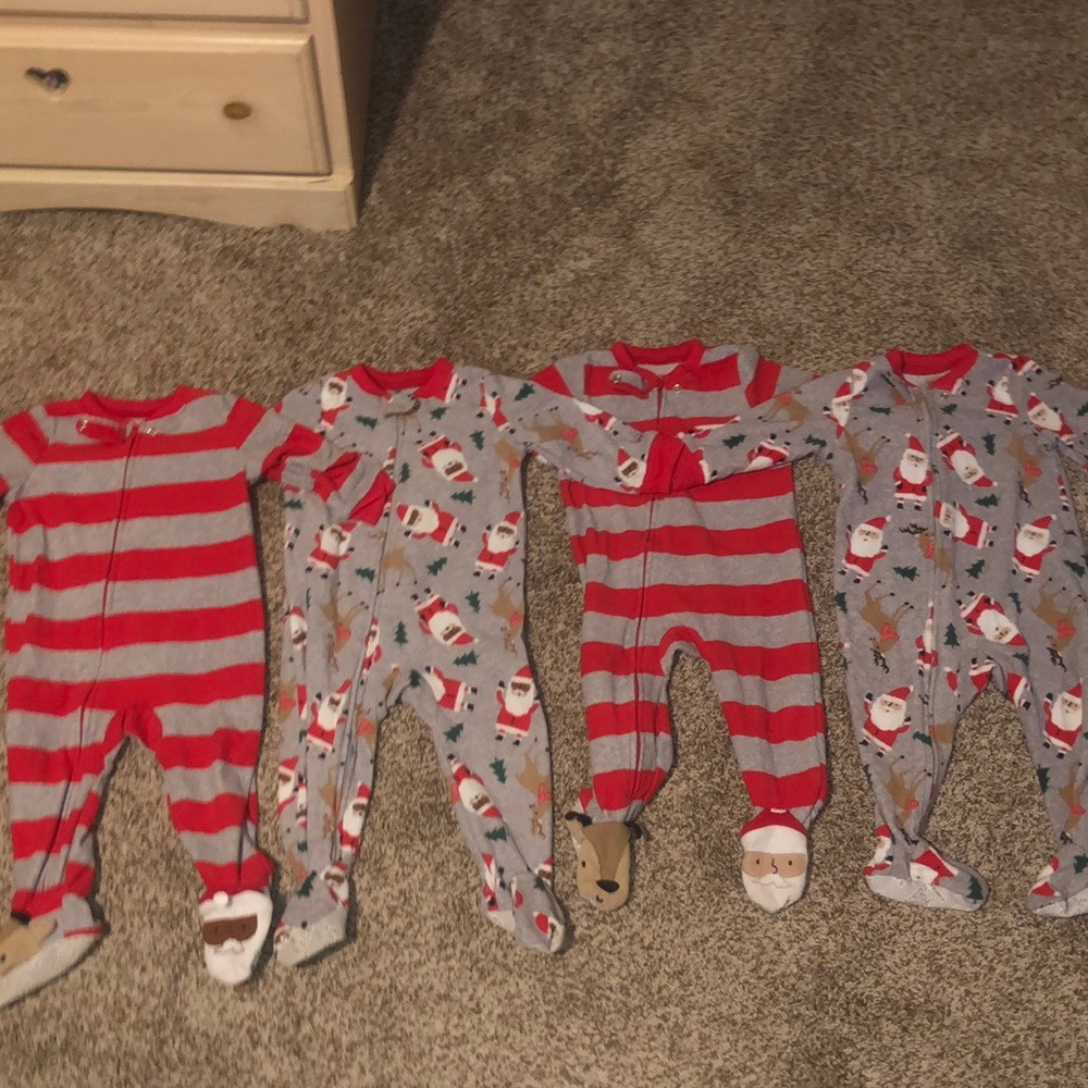 Toddler Unisex 12m Santa Christmas Fleece Pajamas